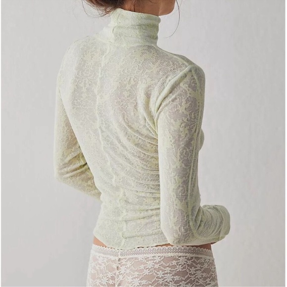 NEW  Free People You and I Long Sleeve Turtleneck Sheer Loungewear Layering - Picture 2 of 8